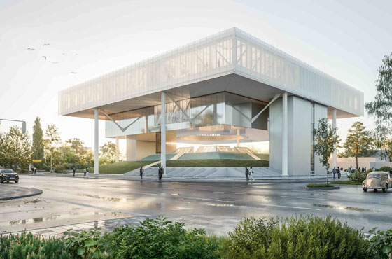 Mack-Pyramide in Monheim, Tageslicht, Rendering – TROPP LIGHTING DESIGN