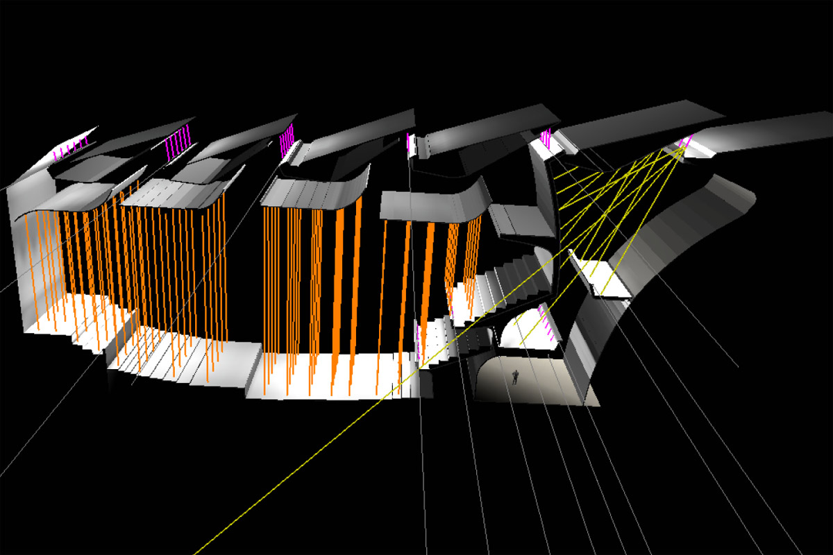 BEETHOVEN FESTSPIELHAUS, Bonn - Simulation Innenbeleuchtung des Saals von oben - TROPP LIGHTING DESIGN