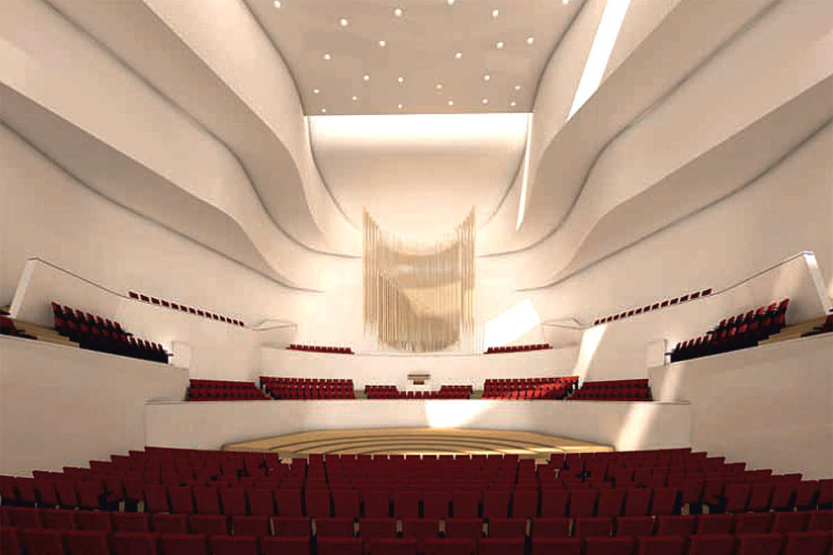 BEETHOVEN FESTSPIELHAUS, Bonn - Simulation des Saals vom Parkett aus gesehen -  TROPP LIGHTING DESIGN